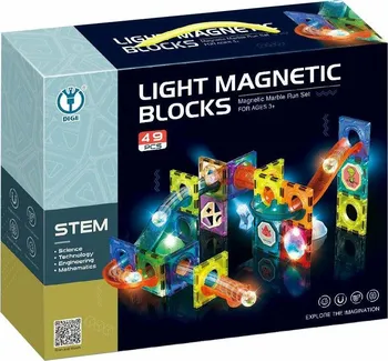 Kuličková dráha Sparkys Light Magnetic Blocks 49 ks