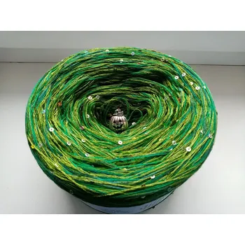 Příze Flitrovka Smrček 3-nitka 1000m s flitry (Duhové klubko s flitry Flitrovka Smrček)