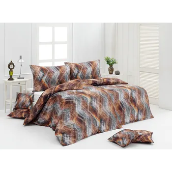 Bytový textil Matějovský Artis šedo-rezavé vlny 140 x 200, 70 x 90 cm zipový uzávěr