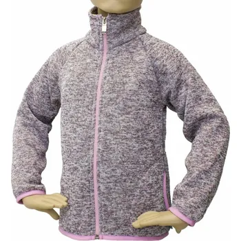 Dívčí oblečení Fantom Dětský svetr na zip - ŠEDO-RŮŽOVÝ MELÍR KONFEKČNÍ VELIKOST: 86
