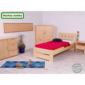 Postel Jednolůžková postel Filip Šířka: 80x200, Moření: Antracit, tmavě šedá