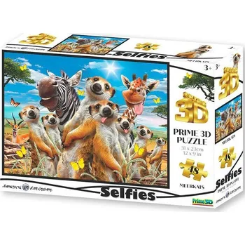 Puzzle Prime 3D Surikatí selfie 48 dílků