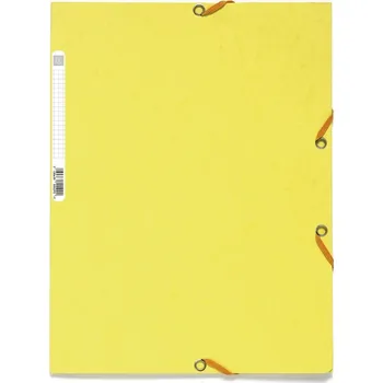 Kancelář Spisové desky s gumičkou a štítkem Exacompta, A4 maxi, prešpán, citronově žluté