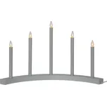 Star trading Vánoční okenní svícen ACCENT 5xLED D.60 cm šedý