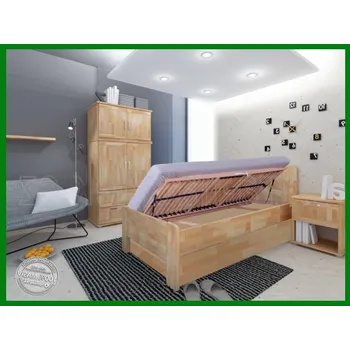 Postel Jednolůžka s úložným prostorem Karin Šířka: 90x200, Moření: Ořech