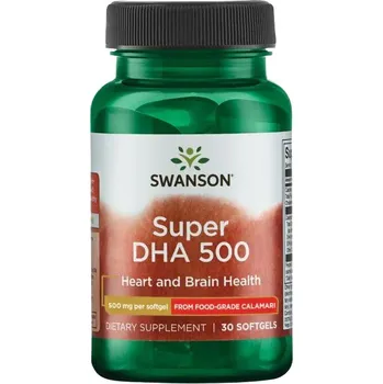 Přírodní produkt Swanson Super DHA 500 z kalamárů, 500 mg, 30 softgel kapslí