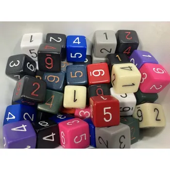Příslušenství k deskovým hrám Chessex Kostka D6 s číslicemi jednobarevná - 29406