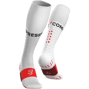 Pánské ponožky Kompresní podkolenky Compressport FULL SOCKS RUN - WHITE Velikost: EU 39-41