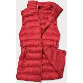 Dámská vesta Krátká červená prošívaná dámská vesta (23077-270) odstíny červené XL (42)