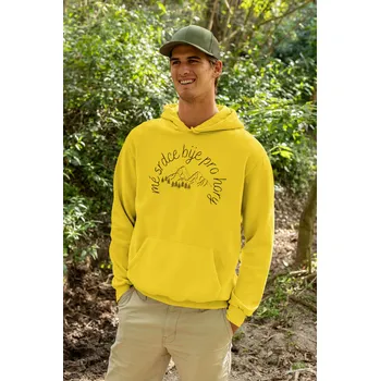 Pánská mikina Pánská mikina Mé srdce bije pro hory Barva: Žlutá, Velikost: 2XL