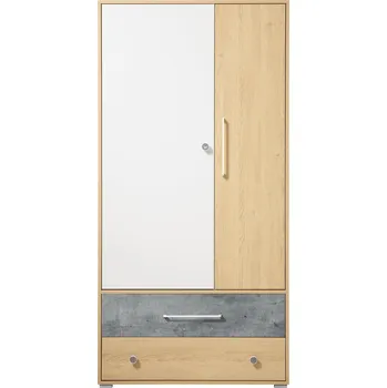 Dětská skříň Nábytek PEGAS s.r.o. Šatní skříň STEP - ST1, Dub piškotový/Bílý Lux/Beton