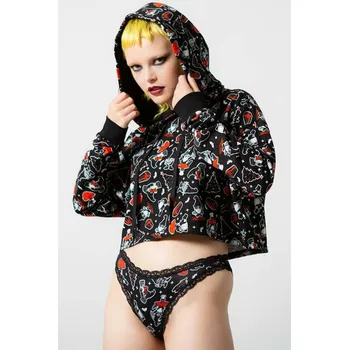 Dámská mikina mikina s kapucí dámské - Gnomies Cropped - KILLSTAR - KSRA004634 - XXL