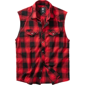 Košile Checkshirt Sleeveless červená | černá 5XL