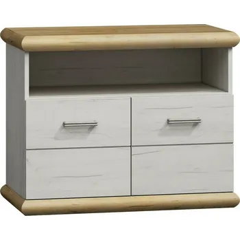 Komoda Eoshop Komoda ROKA R-12 divoký dub/bílá