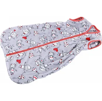 Spacák JAN peří Dětský pytlík na spaní z fleecu - srdíčka - Dětský pytlík na spaní z fleecu - srdíčka 80 cm