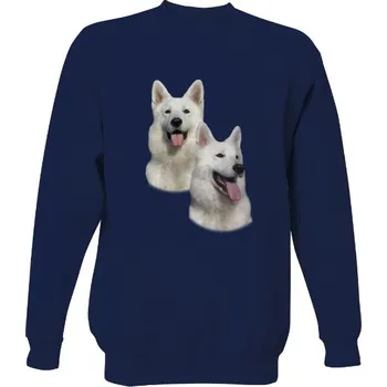 Pánská mikina T-shock Mikina bez kapuce Unisex s potiskem Bílý švýcarský ovčák pánské