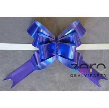 Stuha Stahovací mašle 2,5 cm x 25 ks (kov) - tm. modrá