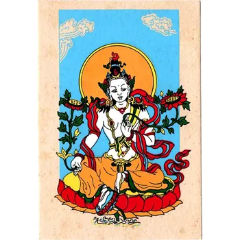 Přání z ručního papíru - White Tara