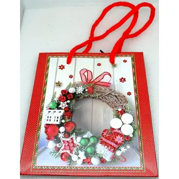 Dárková taška Vánoční dárková taška,14x12 cm