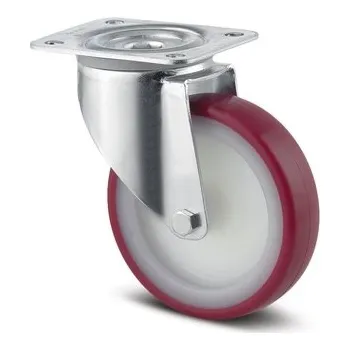 Pojezdové kolečko TENTE KOLEČKA Kolečko pro transportní zařízení 100mm, otočné, plotýnka, 3470UAR100P62 červené