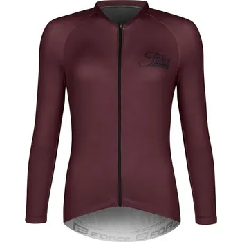 cyklistický dres Force dres CHARM LADY dlouhý rukáv (bordó)
