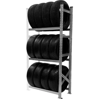 Uskladnění pneumatiky Wexta Regál na pneumatiky bez ráfku, 1972x900x500 mm, 3 police, přídavný