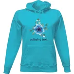 Dámská mikina s kapucí s potiskem Dámská mikina - Modrý květ Akvarel 1 dámské