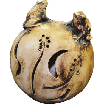 Zahradní dekorace Keramický svícen - 2 žáby