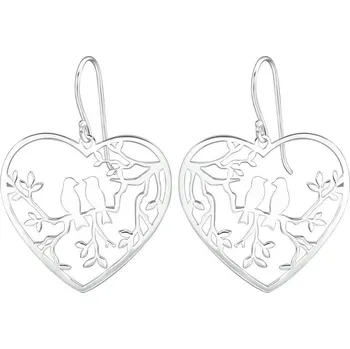 Náušnice For Silver NÁUŠNICE SRDCE BIRD - STŘÍBRO 925
