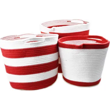 Úložný box Vingo Sada 3 červených jutových košů