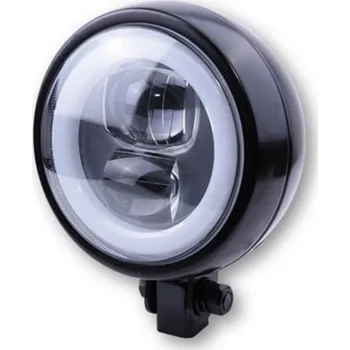 Osvětlení pro motocykl HIGHSIDER LED moto přední světlo FLAT TYP 9 černé spodní úchyt