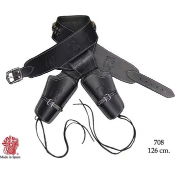 Příslušenství pro sportovní střelbu Denix Replika Western pouzdro s opaskem a náboji dvojité černé