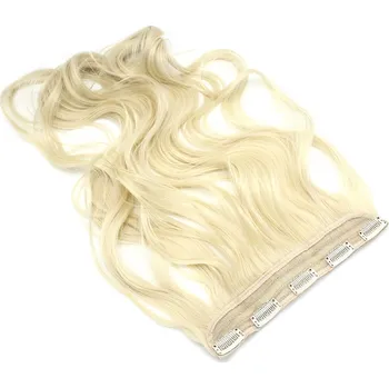 Příčesek Clip pás kanekalon 60cm vlnitý - platina