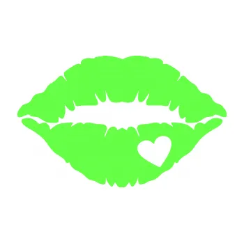 Samolepící dekorace Pusa 004 se srdíčkem pravá (71 - Fluorescentní zelená) SAMOLEPKA NA AUTO, NÁLEPKA, FÓLIE, POLEP, TUNING, VLASTNÍ TEXT, TISK, AUTOSAMOLEPKY.cz, POLEPY, OBRÁZEK, LOGO, 3D STICKERS