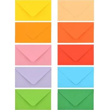 Obálka Barevná obálka mix 10 ks na vizitku 58x100mm (190001) (Obálky na vizitku s rozměry 58x100 mm, k zakoupení sada po 10 kusech, mix barev.)