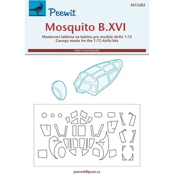 Plastikový model Peewit 1/72 Canopy mask Mosquito B.XVI (AIRFIX)