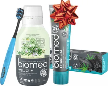 Ústní voda Splat Biomed Charcoal & Well Gum ústní voda 250 ml + zubní pasta 100 g + zubní kartáček