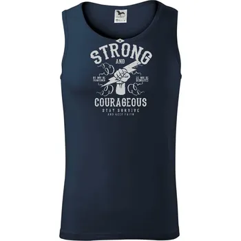 Be Strong and Courageous - Tílko pánské Core - L ( Námořní modrá (téměř černá) )