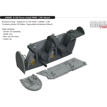Plastikový model Eduard 1/48 Z-126 Trener cockpit PRINT (EDUARD)