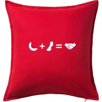 Polštář Jelito kopyto platí to - Polštář 50x50 - 50x50 - Včetně výplně ( Červená )