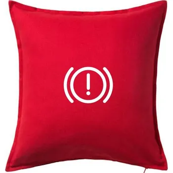 Polštář Brzda ikona - Polštář 50x50 - 50x50 - Včetně výplně ( Červená )
