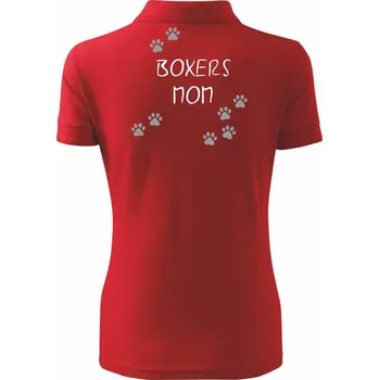 Boxers mom (Německý boxer) (Reflexní tlapky) - Polokošile dámská Pique Polo - 3XL ( Červená )