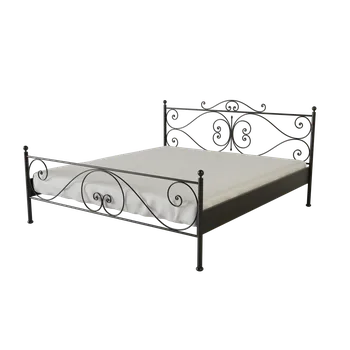 Postel Kovová postel EMILIE Povrchová úprava: černá, Rozměr: 90 x 200 cm