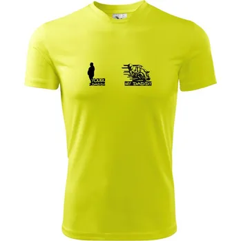 Chlapecké tričko Your daddy - My daddy - Silnice - Dětské triko sportovní (dresovina) - 122 cm/6 let ( Neonově žlutá )