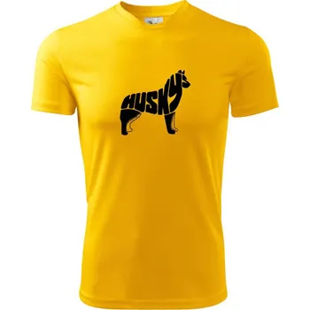 Chlapecké tričko Husky - text v těle - Dětské triko sportovní (dresovina) - 146 cm/10 let ( Žlutá )