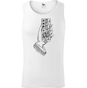 Poker ruka s kartama - Tílko pánské Core - XL ( Bílá )