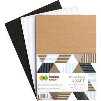 Set školních potřeb Tektura falista A4/10K mix Kraft HAPPY COLOR