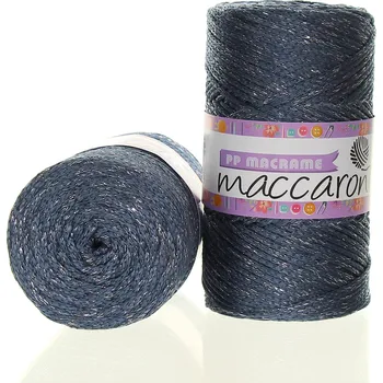 Příze Maccaroni PP Macrame s lurexem modrošedá 363