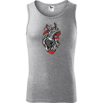 Strojové srdce - Tílko pánské Core - S ( Tmavě šedý melír )