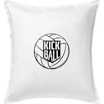 Polštář Kickball - míč - Polštář 50x50 - 50x50 - Včetně výplně ( Bílá )